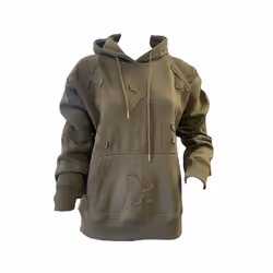 Women's Cross Detail Embroidered Hooded Tracksuit - S, Khaki