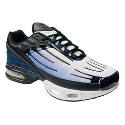 Men's Lace Up Sports Air Cushioned Trainers - UK 6 / EU 40, Black / Blue