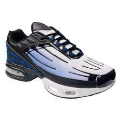 Men's Lace Up Sports Air Cushioned Trainers - UK 7 / EU 41, Black / Blue