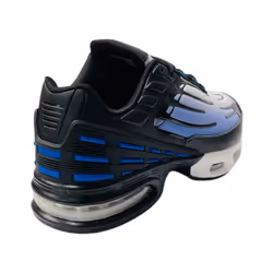 Men's Lace Up Sports Air Cushioned Trainers - UK 7 / EU 41, Black / Blue