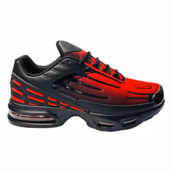 Men's Lace Up Sports Air Cushioned Trainers - UK 7 / EU 41, Black / Red