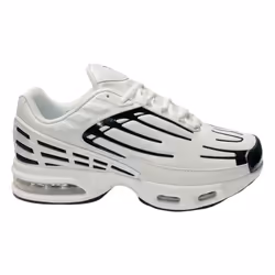 Men's Lace Up Sports Air Cushioned Trainers - UK 7 / EU 41, White / Black