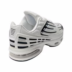 Men's Lace Up Sports Air Cushioned Trainers - UK 7 / EU 41, White / Black