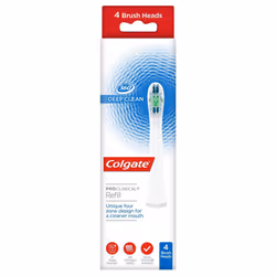 Colgate 360 ProClinical Deep Clean Toothbrush Refill Brush Heads x4 Multipack