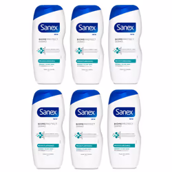 6x Sanex BiomeProtect Moisturising Shower Gel 225ml, normal to dry skin