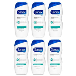 6x Sanex BiomeProtect Moisturising Shower Gel 225ml, normal to dry skin