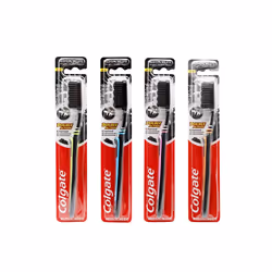8pc x Colgate Medium Double Action Charcoal Toothbrush Assorted Colours