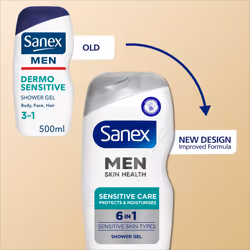 Men Skin Health Sensitive Care Shower Gel 400ml x 6 | men's body wash | protects skin | helps reduce risk of irritation | enhances natural hydration
