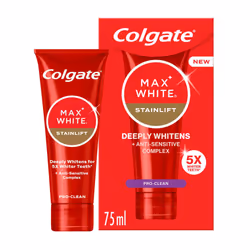 Max White Stainlift Pro Clean Toothpaste 75ml | 5x whiter teeth* in 3 days | sensitive teeth whitening toothpaste | 24/7 prot ...