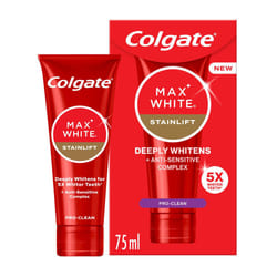 Max White Stainlift Pro Clean Toothpaste 75ml | 5x whiter teeth* in 3 days | sensitive teeth whitening toothpaste | 24/7 protection for sensitive