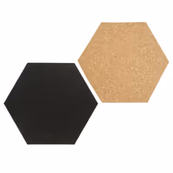 Securit FB-CB-HEX, Fixed bulletin board, Black, Brown, Cork, Metal, 155 mm, 179 mm, 3 mm