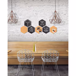 Securit FB-CB-HEX bulletin board Fixed bulletin board Black, Brown Cork, Metal