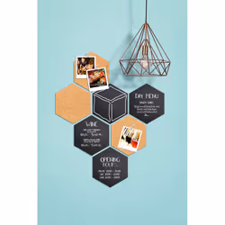 Securit FB-CB-HEX bulletin board Fixed bulletin board Black, Brown Cork, Metal - Additional view 7