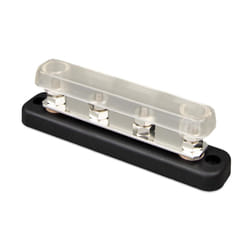 Victron Energy 150A, 250A & 600A Busbar for High Current & Removable Cover - Busbar 150A 4P with 4 terminals +cover Dimensions