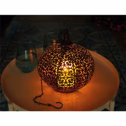 Moroccan Style LED Hanging Light Lantern USB Rechargeable Outdoor Warm White with Timer