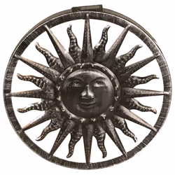 Luxform Lighting Solar LED Light Sun Wall Ornament Old Silver