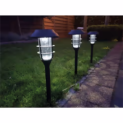 4 Solar Powered LED Stake Lights Outdoor Garden Lamps Pathway Security Lanterns