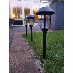 4 Solar Powered LED Stake Lights Outdoor Garden Lamps Pathway Security Lanterns