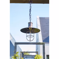 Solar LED Industrial Style Hanging Porch Light Outdoor Chain Lantern