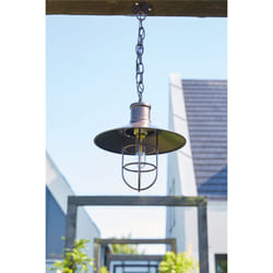 Solar LED Industrial Style Hanging Porch Light Outdoor Chain Lantern