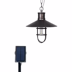 Solar LED Industrial Style Hanging Porch Light Outdoor Chain Lantern