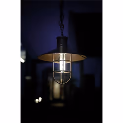 Solar LED Industrial Style Hanging Porch Light Outdoor Chain Lantern