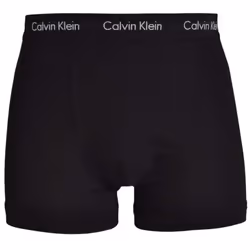 Calvin Klein 3 Pack Cotton Stretch - Normal Rise Trunks ( Black / Black Waistband ) - M