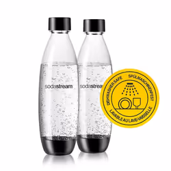 SodaStream 1741260410, Carbonating bottle, Black, Transparent, 1 L, 2 pc(s)