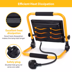 Work Light, Aigostar 50W Job Site Light 4500LM, Folding Floodlight with 5.9ft Cord Plug, IP65 Waterproof LED Work Light, 6500K Cool White Portable