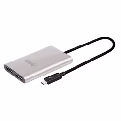CLUB3D Thunderbolt™ 3 to 2x Displayport™ 1.2 Dual Monitor 4K 60Hz, USB Type-C, 2x DisplayPort, 5120 x 2880 pixels, Silver, Al ...