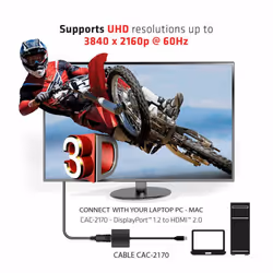 CLUB3D Mini DisplayPort 1.2 to HDMI 2.0 UHD Active Adapter - Additional view 4