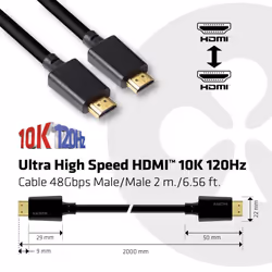 CLUB3D Ultra High Speed HDMI 4K120Hz, 8K60Hz Certified Cable 48Gbps M/M 2 m / 6.56 ft - Additional view 4