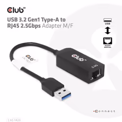 CLUB3D USB 3.2 Gen1 Type A to RJ45 2.5Gbps Adapter - Additional view 4