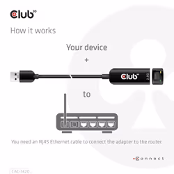 CLUB3D USB 3.2 Gen1 Type A to RJ45 2.5Gbps Adapter - Additional view 6