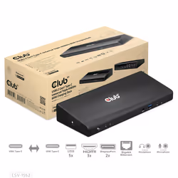 CLUB3D The CSV-1562 is an USB3.2 Gen1 Type-C Universal Triple 4K30Hz Charging Docking Station and is DisplayLink® Certified. The Universal Charging Dock - Additional view 6