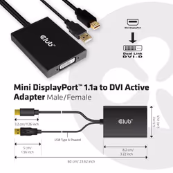 CLUB3D MiniDisplayPort 1.2a to Dual Link DVI-D Active Adapter - Additional view 4