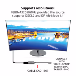 CLUB3D USB Type C to DisplayPort 1.4 8K60Hz HBR3 Active Adapter - Additional view 5