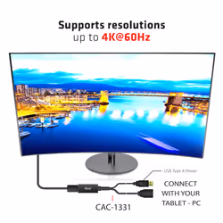 CLUB3D HDMI 2.0 TO DISPLAYPORT 1.2 4K60HZ HDR M/F ACTIVE ADAPTER Black - Additional view 4
