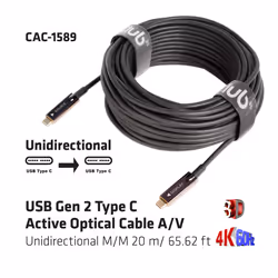 CLUB3D USB Gen 2 Type C Active Optical Cable A/V Unidirectional M/M 20 m/ 65.62 ft - Additional view 4