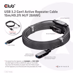 CLUB3D USB 3.2 Gen1 Active Repeater Cable 15m/ 49.2 ft M/F 28AWG - Additional view 7