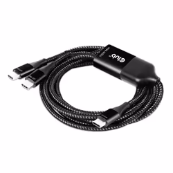 CLUB3D USB Type-C, Y charging cable to 2x USB Type-C max. 100W, 1.83m/6ft M/M - Additional view 4
