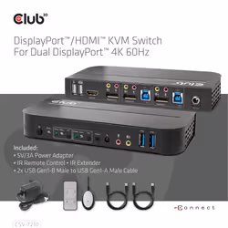 CLUB3D DisplayPort/HDMI KVM Switch For Dual DisplayPort 4K 60Hz - Additional view 7