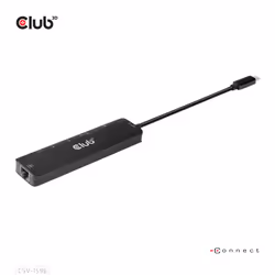 CLUB3D USB Gen1 Type-C, 6-in-1 Hub with HDMI 8K30Hz, 2xUSB Type-A, RJ45 and 2xUSB Type-C, Data and PD charging 100 watt - Additional view 4