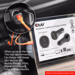CLUB3D Notebook / Laptop Car Charger 36 Watt - Additional view 4