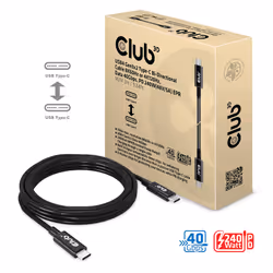 CLUB3D USB4 Gen3x2 Type-C Bi-Directional Cable 8K60Hz or 4K120Hz, Data 40Gbps, PD 240W(48V/5A) EPR M/M 3m / 9.84ft - Additional view 4