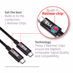 CLUB3D USB4 Gen3x2 Type-C Bi-Directional Cable 8K60Hz or 4K120Hz, Data 40Gbps, PD 240W(48V/5A) EPR M/M 3m / 9.84ft - Additional view 7