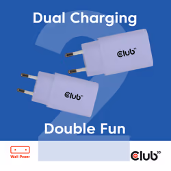 CLUB3D 2-Pack USB-C® Charger 30Watt Purple