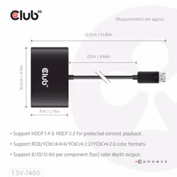 CLUB3D CSV-7400 DisplayPort™ Quad Monitor Hub MST 4x 4K30Hz - Additional view 5