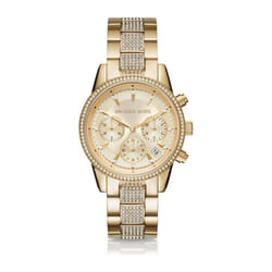 Michael Kors MK6484 Ritz Pave Crystal Gold Dial Ladies Watch