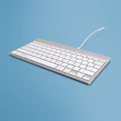 R-Go Tools Ergonomic keyboard R-Go Compact Break, compact keyboard with break software, QWERTY (US), wired, white, Mini, Wire ...